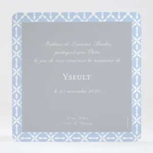 Faire-part de naissance Joli pattern*Faire-part Elégant Outlet