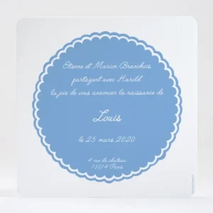 Faire-part de naissance Joli medaillon ourson*Faire-part Elégant Online