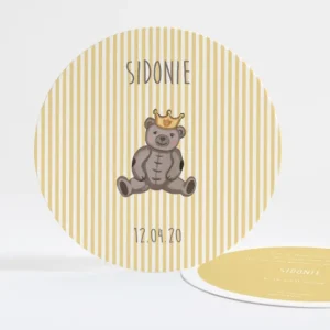 Faire-part de naissance Joli ourson rayures*Faire-part Elégant Fashion