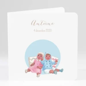 Faire-part de naissance Jolies poupees livret*Faire-part Elégant Fashion