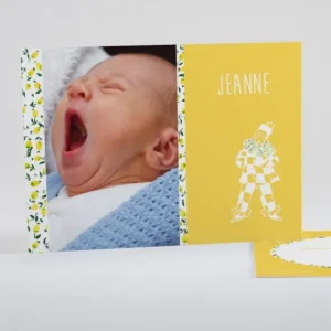 Faire-part de naissance Joli clown liberty*Faire-part Elégant New