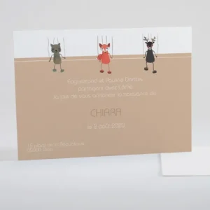 Faire-part de naissance Jolies marionnettes*Faire-part Elégant New