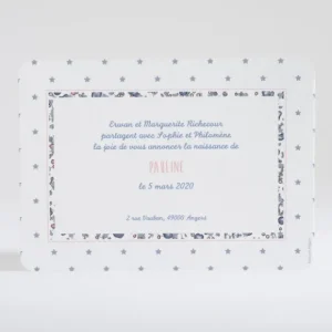 Faire-part de naissance Joli tipi liberty etoiles*Faire-part Elégant Clearance
