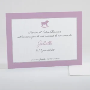 Faire-part de naissance Joli cheval a bascule*Faire-part Elégant Fashion