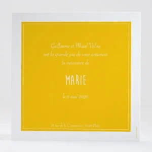 Faire-part de naissance Joli mimosa simple*Faire-part Elégant Discount