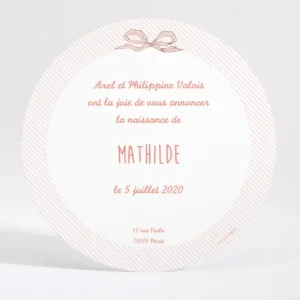 Faire-part de naissance Joli cadre noeud*Faire-part Elégant Fashion