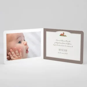 Faire-part de naissance Joli faon photo*Faire-part Elégant Online