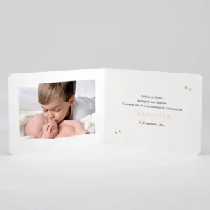 Faire-part de naissance Jolis lapins en famille 2 enfants*Faire-part Elégant Fashion