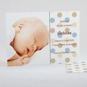Faire-part de naissance Jolies pastilles rondes*Faire-part Elégant Best