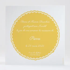 Faire-part de naissance Joli medaillon ourson*Faire-part Elégant Online