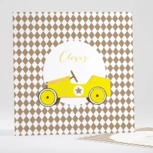 Faire-part de naissance Jolie voiture d'antan*Faire-part Elégant Fashion