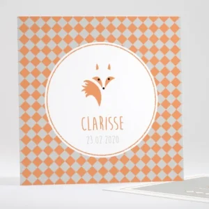 Faire-part de naissance Joli renard tendance*Faire-part Elégant Best