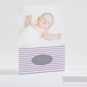 Faire-part de naissance Jolies rayures photo*Faire-part Elégant Hot