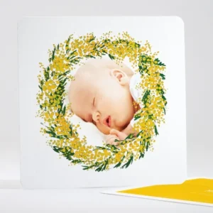 Faire-part de naissance Joli mimosa simple*Faire-part Elégant Discount