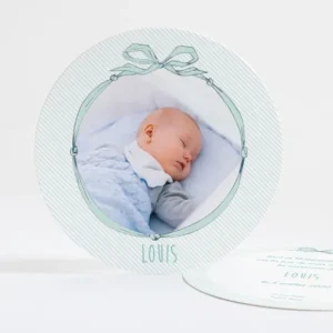 Faire-part de naissance Joli cadre noeud*Faire-part Elégant Fashion