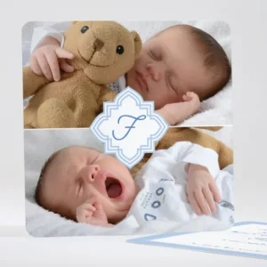 Faire-part de naissance Joli medaillon monogramme*Faire-part Elégant Hot