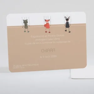 Faire-part de naissance Jolies marionnettes*Faire-part Elégant New