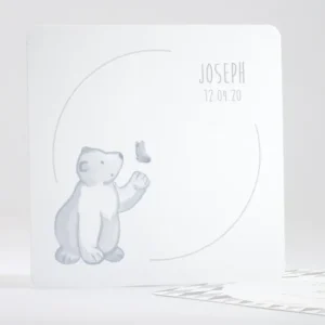 Faire-part de naissance Joli petit ours polaire*Faire-part Elégant Online