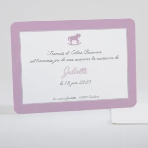 Faire-part de naissance Joli cheval a bascule*Faire-part Elégant Fashion