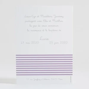 Faire-part de naissance Jolies rayures photo*Faire-part Elégant Hot