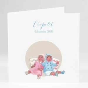 Faire-part de naissance Jolies poupees livret*Faire-part Elégant Fashion