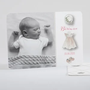 Faire-part de naissance Jolie tenue chic Fille*Faire-part Elégant Hot