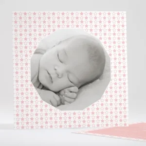 Faire-part de naissance Jolies etoiles bicolores*Faire-part Elégant Online