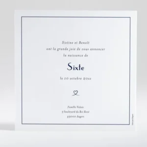 Faire-part de naissance Joli coeur dore*Faire-part Elégant Sale