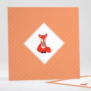 Faire-part de naissance Joli renardeau avec pois*Faire-part Elégant Best