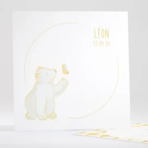 Faire-part de naissance Joli petit ours polaire*Faire-part Elégant Online