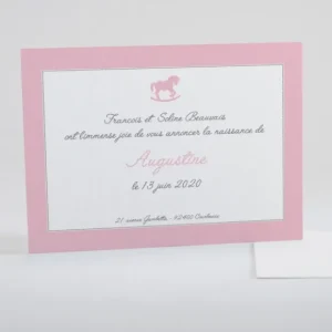 Faire-part de naissance Joli cheval a bascule*Faire-part Elégant Fashion
