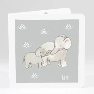 Faire-part de naissance Jolis elephants avec photo*Faire-part Elégant Best