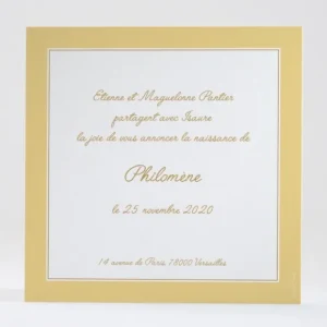 Faire-part de naissance Joli medaillon monogramme*Faire-part Elégant Hot