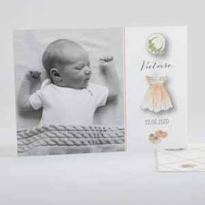 Faire-part de naissance Jolie tenue chic Fille*Faire-part Elégant Hot