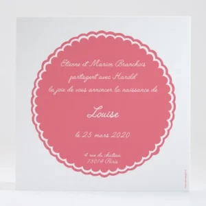 Faire-part de naissance Joli medaillon ourson*Faire-part Elégant Online
