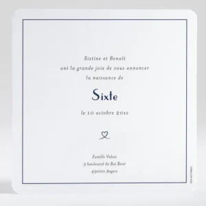 Faire-part de naissance Joli coeur dore*Faire-part Elégant Sale