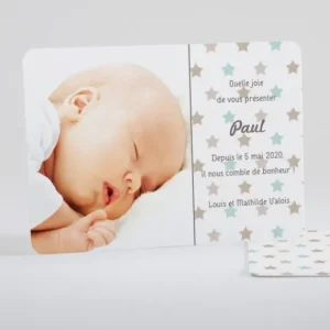 Faire-part de naissance Jolies pastilles etoiles*Faire-part Elégant New