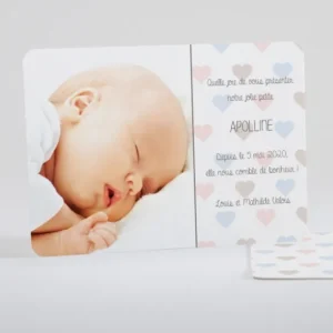 Faire-part de naissance Jolies pastilles coeurs*Faire-part Elégant Clearance