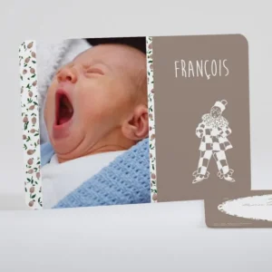 Faire-part de naissance Joli clown liberty*Faire-part Elégant New