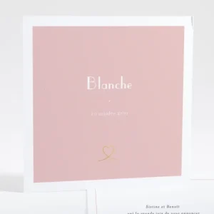 Faire-part de naissance Joli coeur dore*Faire-part Elégant Sale