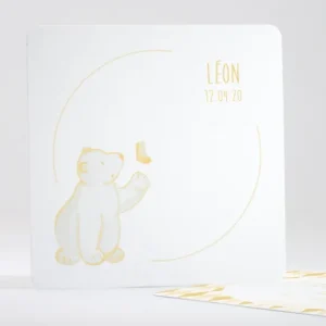 Faire-part de naissance Joli petit ours polaire*Faire-part Elégant Online