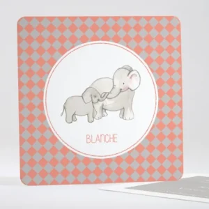 Faire-part de naissance Jolis elephants tendance*Faire-part Elégant Fashion