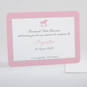 Faire-part de naissance Joli cheval a bascule*Faire-part Elégant Fashion
