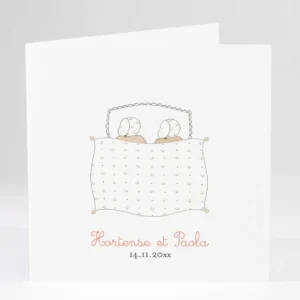 Faire-part de naissance Jumeaux*Faire-part Elégant New