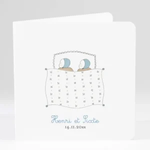 Faire-part de naissance Jumeaux*Faire-part Elégant New