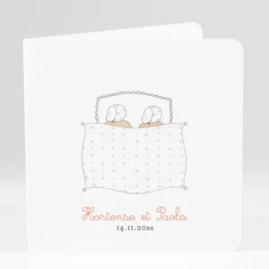Faire-part de naissance Jumeaux*Faire-part Elégant New