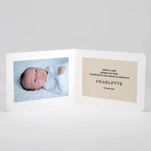 Faire-part de naissance Just simple*Faire-part Elégant Online