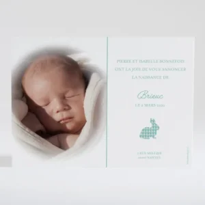 Faire-part de naissance Lapin scandinave*Faire-part Elégant Fashion