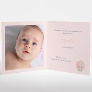 Faire-part de naissance Lapinou*Faire-part Elégant Fashion