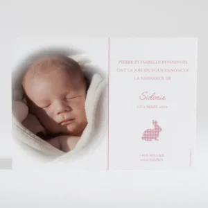 Faire-part de naissance Lapin scandinave*Faire-part Elégant Fashion